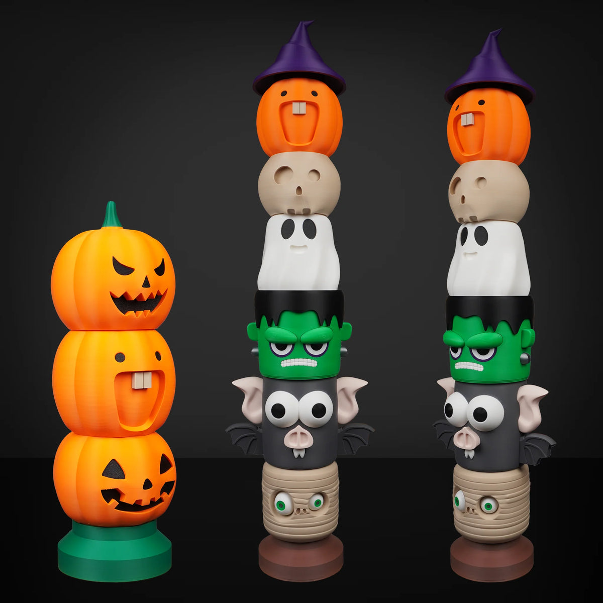 Spooky Heads — stackable Halloween character heads